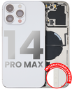 Back Housing W/ Small Pre-Installed Compatible For iPhone 14 Pro Max (International Version) (Used OEM Pull: Grade A) (Silver)
