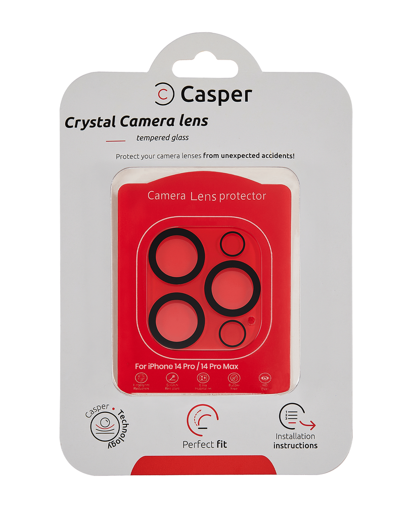 Casper Camera Lens Protector Compatible For iPhone 14 Pro / 14 Pro Max (Crystal Full Cover)
