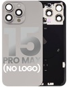 Back Glass With Steel Plate With Wireless NFC Charging MagSafe Magnet &amp; Flashlight Flex Compatible For iPhone 15 Pro Max (No Logo) (Natural Titanium)