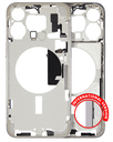 Mid-Frame Housing With Power And Volume Button Compatible For iPhone 15 Pro Max (International Version) (Used OEM Pull: Grade A) (White Titanium)