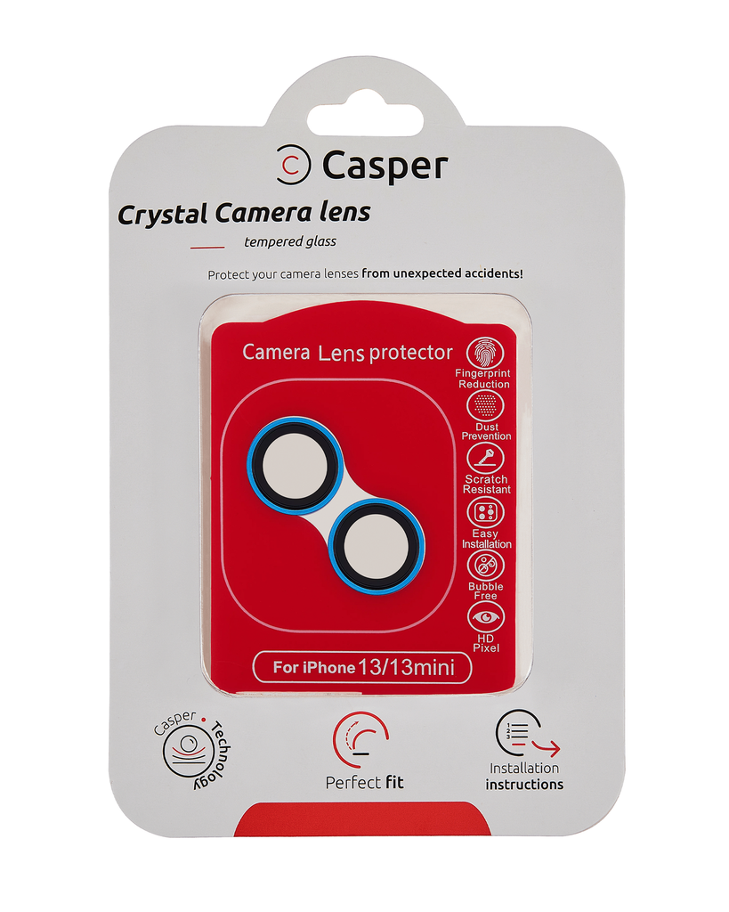 Casper Camera Lens Protector Compatible For iPhone 13 / 13 Mini (Blue) (Clear)