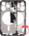 Mid-Frame Housing With Power And Volume Button Compatible For iPhone 15 Pro (US Version) (Used OEM Pull: Grade B) (Black Titanium)