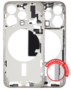 Mid-Frame Housing With Power And Volume Button Compatible For iPhone 15 Pro (International Version) (Used OEM Pull: Grade A) (White Titanium)