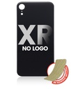 Back Glass With 3M Adhesive Compatible For iPhone XR (No Logo / Large Camera Hole) (Black)