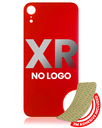 Back Glass With 3M Adhesive Compatible For iPhone XR (No Logo / Large Camera Hole) (Red)