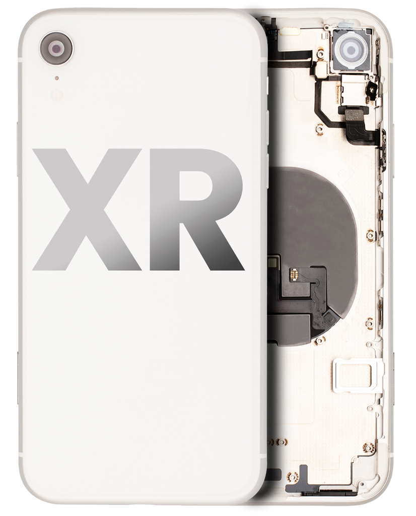 Back Housing W/ Small Components Pre-Installed Compatible For iPhone XR (Used OEM Pull: Grade C) (White)