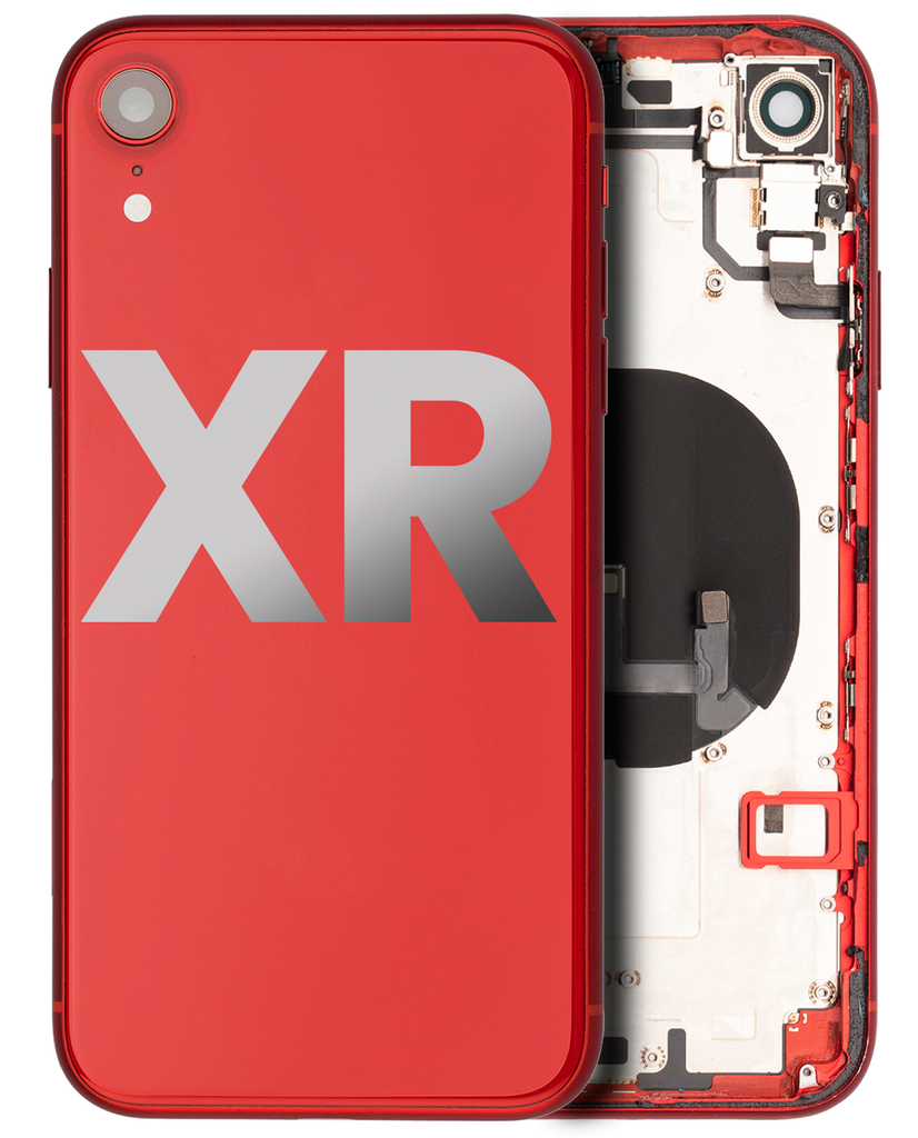 Back Housing W/ Small Components Pre-Installed Compatible For iPhone XR (Used OEM Pull: Grade B) (Red)