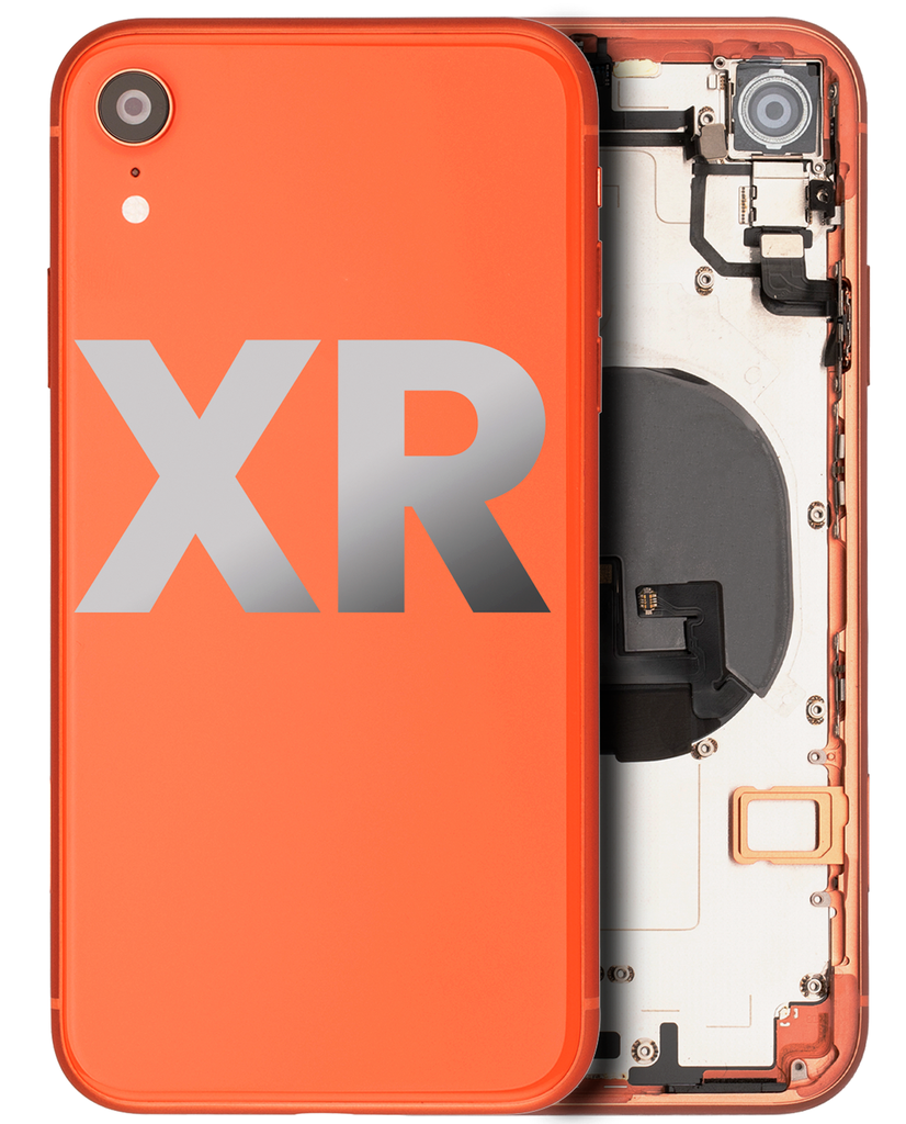 Back Housing W/ Small Components Pre-Installed Compatible For iPhone XR (Used OEM Pull: Grade A) (Coral)