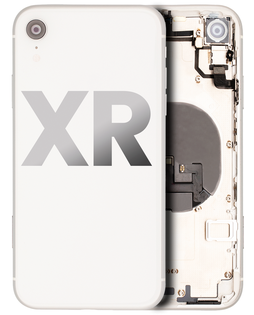 Back Housing W/ Small Components Pre-Installed Compatible For iPhone XR (Used OEM Pull: Grade A) (White)