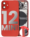 Back Housing W/ Small Components Pre-Installed Compatible For iPhone 12 Mini (US Version) (Used OEM Pull: Grade C) (Red)