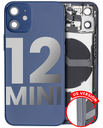 Back Housing W/ Small Components Pre-Installed Compatible For iPhone 12 Mini (US Version) (Used OEM Pull: Grade C) (Blue)