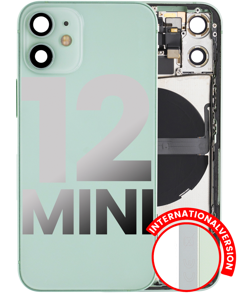 Back Housing W/ Small Components Pre-Installed Compatible For iPhone 12 Mini (International Version) (Used OEM Pull: Grade B) (Green)