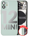 Back Housing W/ Small Components Pre-Installed Compatible For iPhone 12 Mini (US Version) (Used OEM Pull: Grade A) (Green)
