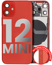 Back Housing W/ Small Components Pre-Installed Compatible For iPhone 12 Mini (International Version) (Used OEM Pull: Grade A) (Red)