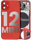 Back Housing W/ Small Components Pre-Installed Compatible For iPhone 12 Mini (US Version) (Used OEM Pull: Grade A) (Red)