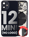 Back Housing W/ Small Components Pre-Installed Compatible For iPhone 12 Mini (US Version) (No Logo) (Aftermarket Plus) (Black)