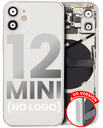 Back Housing W/ Small Components Pre-Installed Compatible For iPhone 12 Mini (US Version) (No Logo) (Aftermarket Plus) (White)