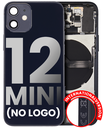 Back Housing W/ Small Components Pre-Installed Compatible For iPhone 12 Mini (No Logo) (Aftermarket Plus) (International Version) (Black)