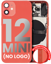 Back Housing W/ Small Components Pre-Installed Compatible For iPhone 12 Mini (No Logo) (Aftermarket Plus) (International Version) (Red)