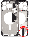 Mid-Frame Housing With Power And Volume Button Compatible For iPhone 15 Pro Max (US Version) (Used OEM Pull: Grade C) (Black Titanium)