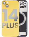 Back Glass With Steel Plate With MagSafe Magnet Pre-Installed Compatible For iPhone 14 Plus (Used OEM Pull: Grade A) (Yellow)