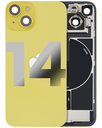Back Glass With Steel Plate With MagSafe Magnet Pre-Installed Compatible For iPhone 14 (Used OEM Pull: Grade A) (Yellow)