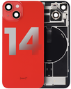 Back Glass With Steel Plate With Wireless NFC &amp; Magsafe Magnet Pre-Installed Compatible For iPhone 14 (Used OEM Pull: Grade A) (Red)