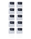 Flash Light / Power Flex Bracket With Microphone Mesh Compatible For iPhone 12 Mini (White) (10 Pack)