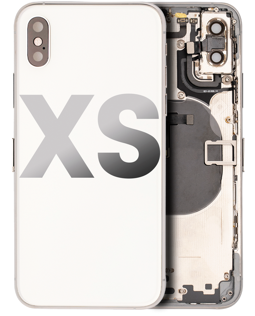 Back Housing W/ Small Components Pre-Installed Compatible For iPhone XS (Used OEM Pull: Grade C) (Silver)