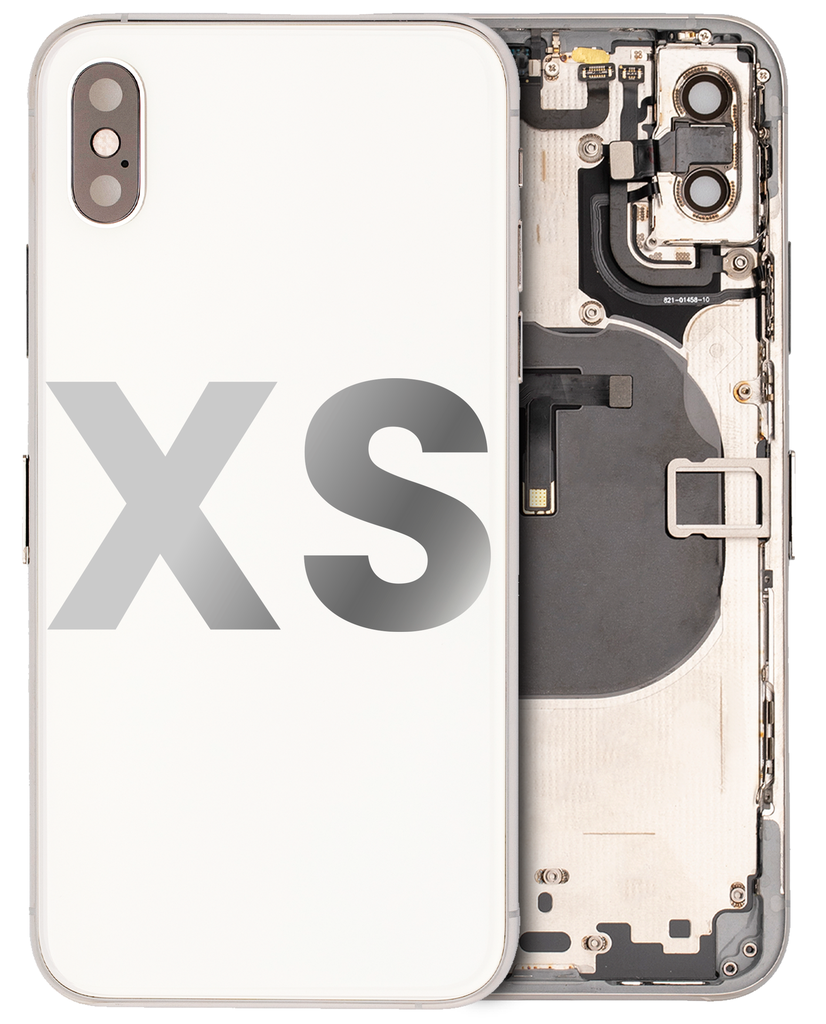 Back Housing W/ Small Components Pre-Installed Compatible For iPhone XS (Used OEM Pull: Grade A) (Silver)
