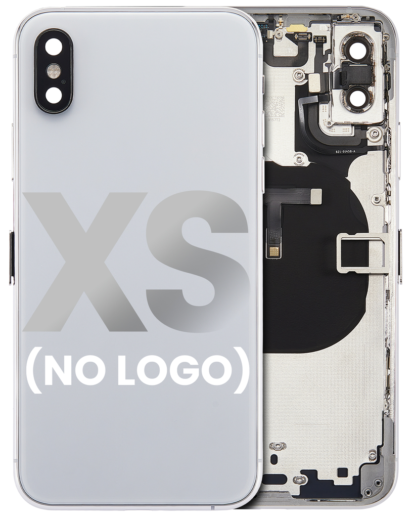 Back Housing W/ Small Components Pre-Installed Compatible For iPhone XS (No Logo) (Aftermarket Plus) (Silver)