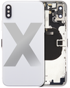 Back Housing W/ Small Components Pre-Installed Compatible For iPhone X (No Logo) (Aftermarket Plus) (Silver)
