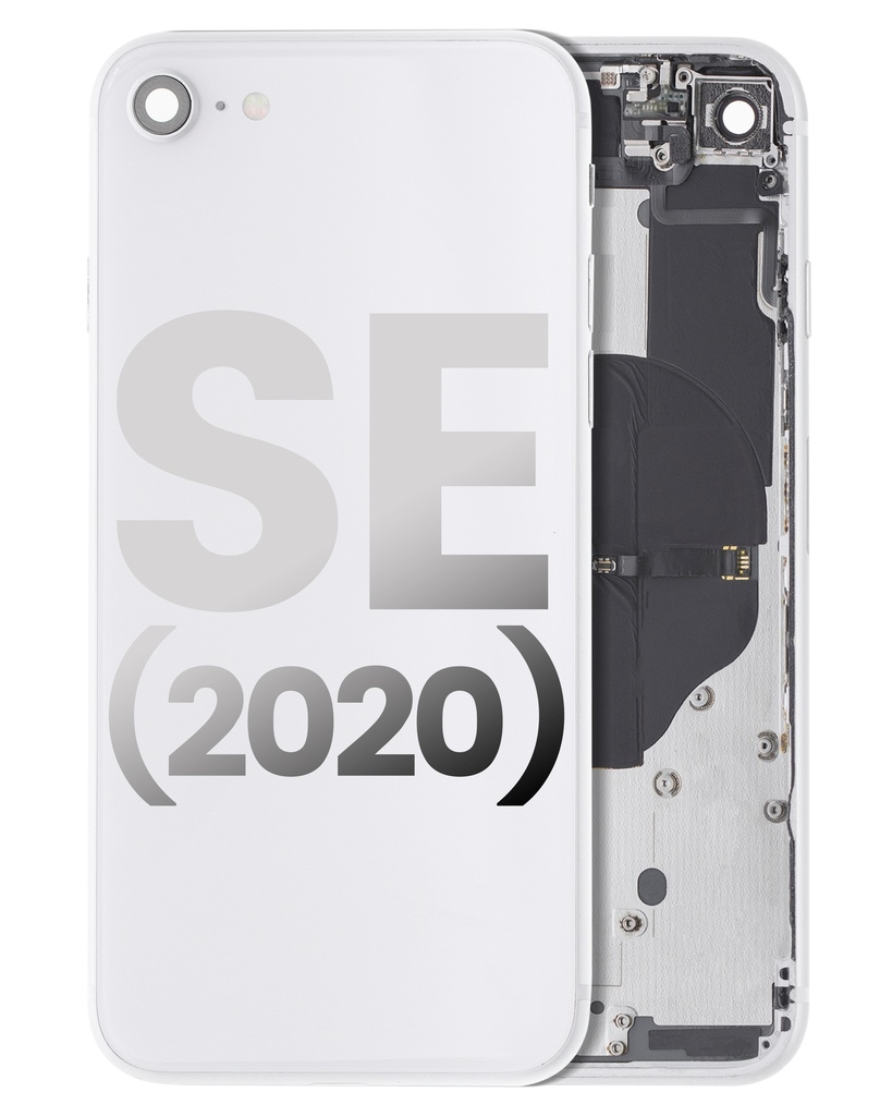 Back Housing W/ Small Components Pre-Installed Compatible For iPhone SE (2020) (Used OEM Pull: Grade B) (White)