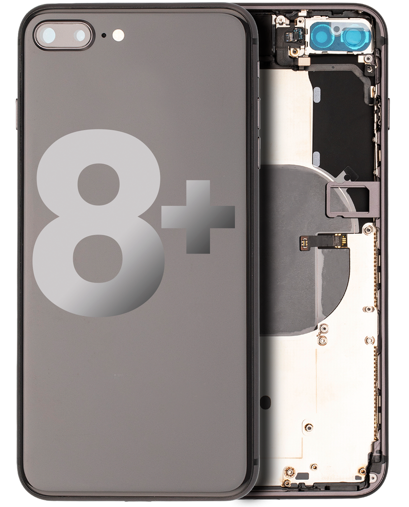 Back Housing W/ Small Components Pre-Installed Compatible For iPhone 8 Plus (Used OEM Pull: Grade B) (Space Gray)