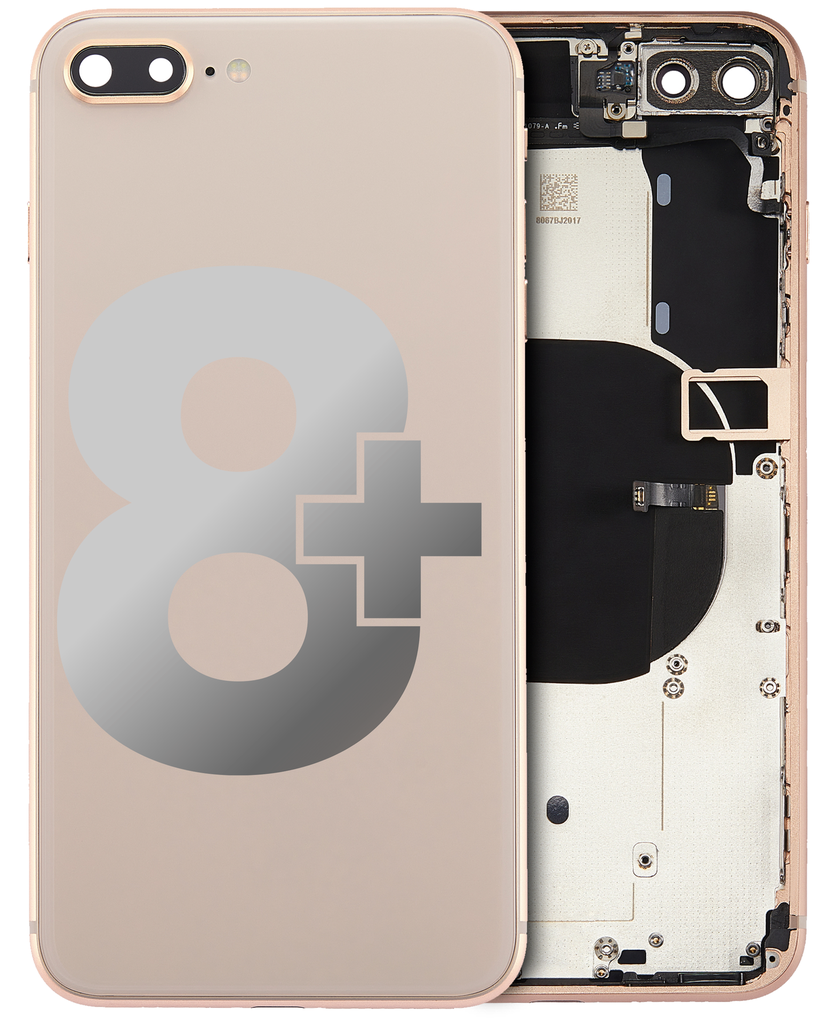 Back Housing W/ Small Components Pre-Installed Compatible For iPhone 8 Plus (Used OEM Pull: Grade B) (Gold)