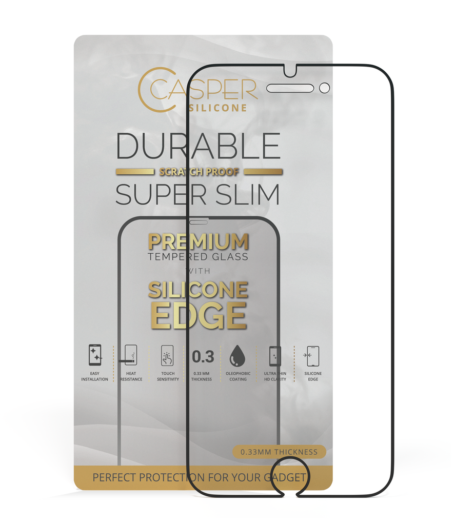 Casper Silicone Tempered Glass Compatible For iPhone 6 Plus / 6S Plus / 7 Plus / 8 Plus (Retail Pack) (Clear)