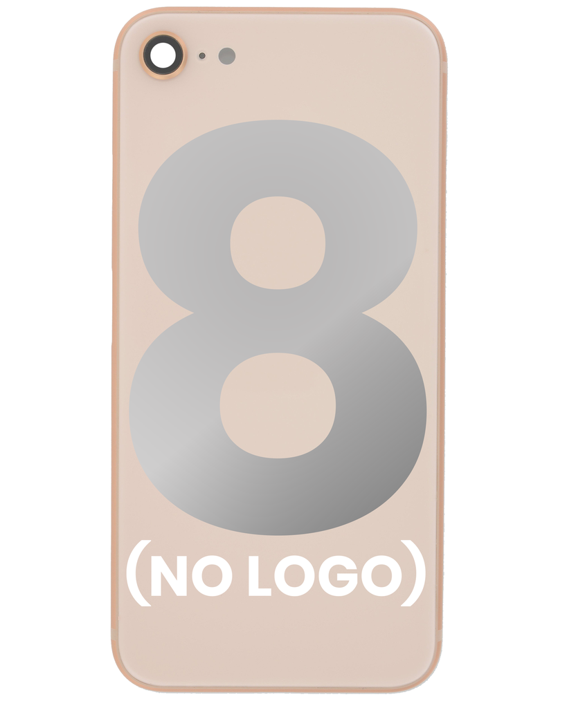 Back Cover Glass With Back Camera Lens Compatible For iPhone 8 (Aftermarket) (No Logo) (Gold)