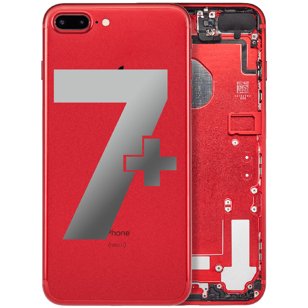 Back Housing W/ Small Components Pre-Installed Compatible For iPhone 7 Plus (Used OEM Pull: Grade A) (Red)