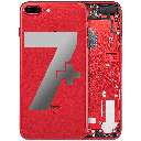 Back Housing W/ Small Components Pre-Installed Compatible For iPhone 7 Plus (Used OEM Pull: Grade A) (Red)