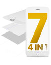 4 in 1 (Front Glass + Frame + Polarizer + OCA Pre-Installed) Compatible For iPhone 7 Plus (2 Pack) (White)