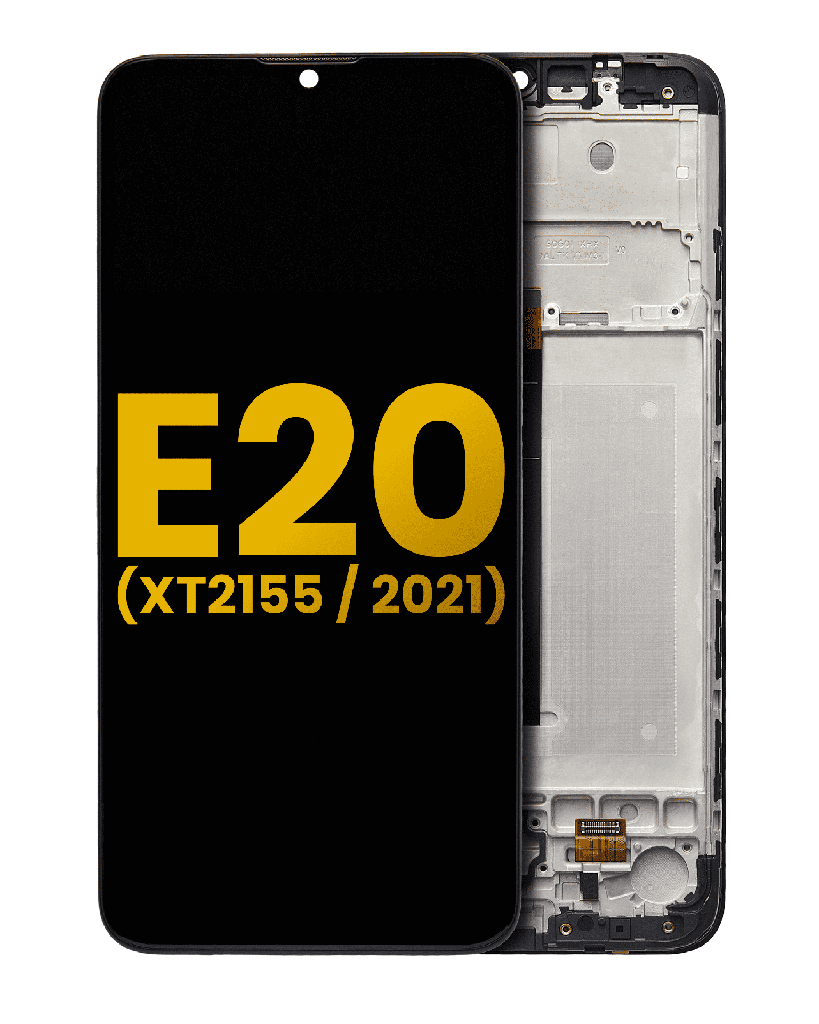LCD Assembly With Frame Compatible For Motorola Moto E20 (XT2155/2021) (Refurbished) (Black)