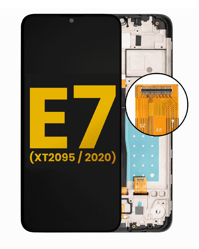 LCD Assembly With Frame Compatible For Motorola Moto E7 (XT2095/2020) (Refurbished) (All Colors)
