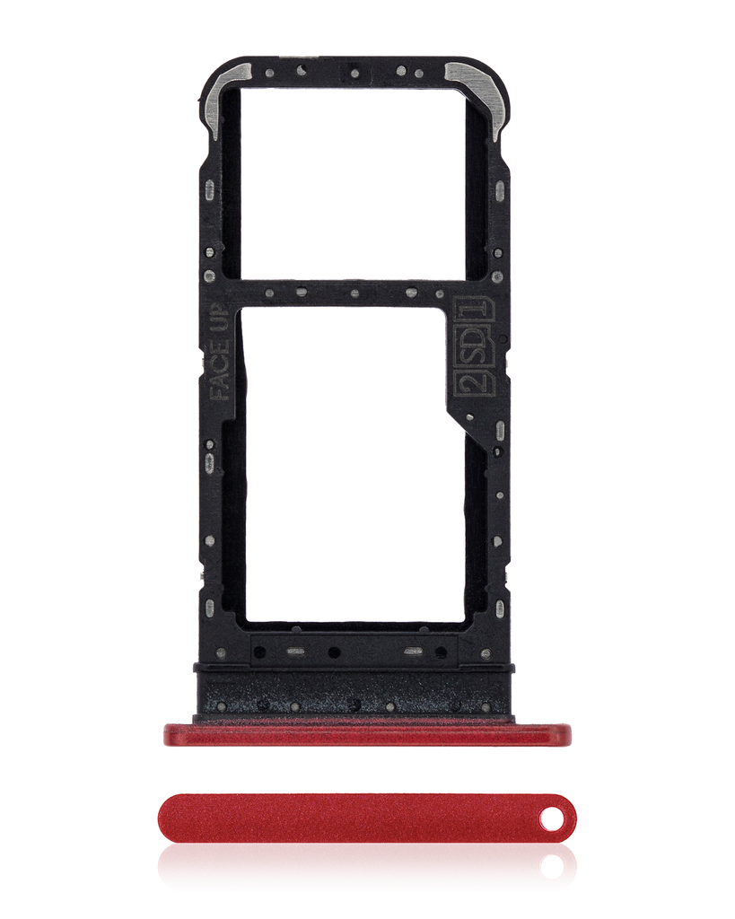 Single Sim Card Tray Compatible For Motorola Moto E7 (XT2095/2020) (Red)