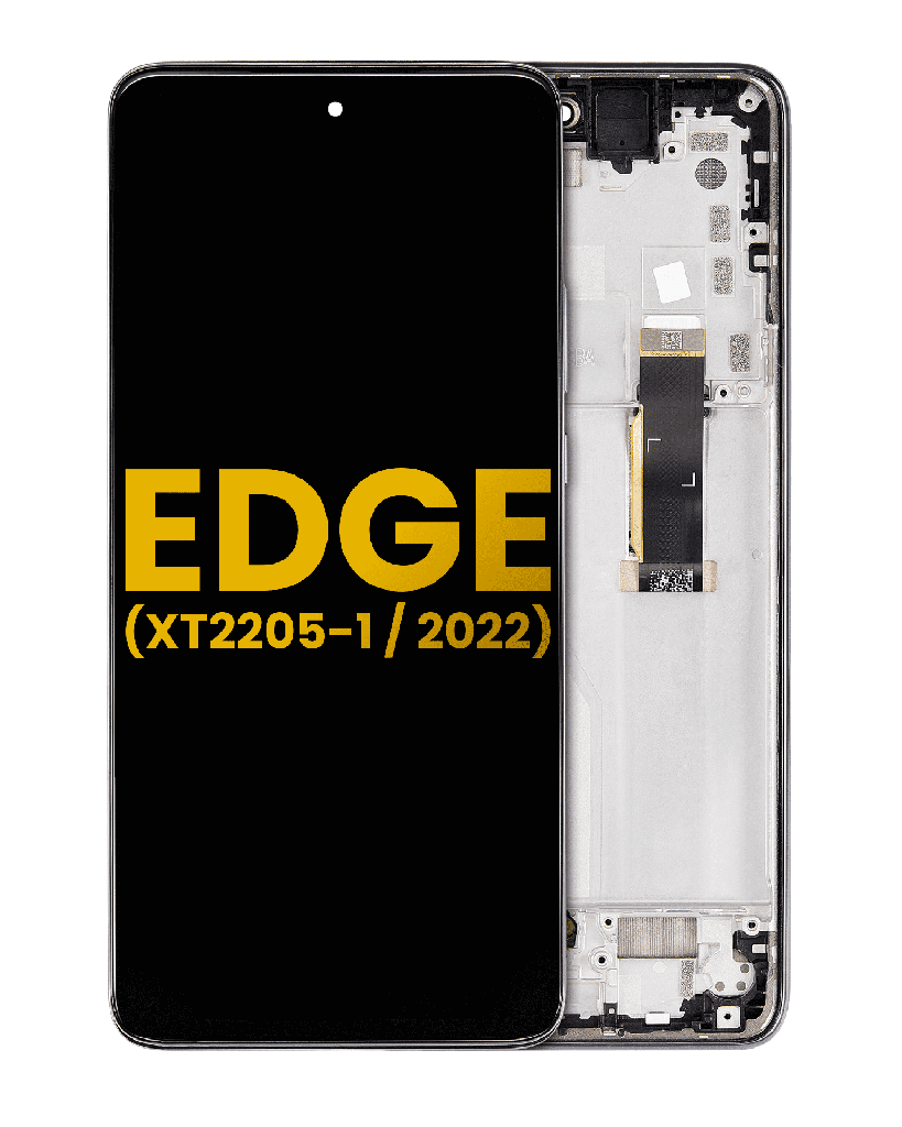 OLED Assembly With Frame Compatible For Motorola Moto Edge (XT2205-1/2022) (Refurbished) (Gray)