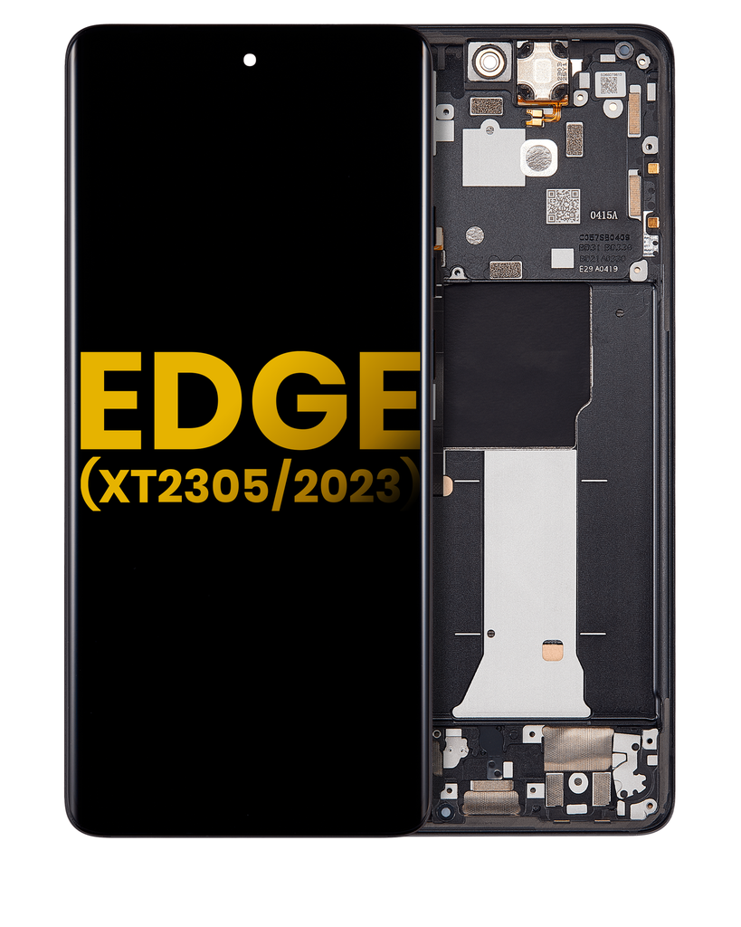 OLED Assembly With Frame Compatible For Motorola Moto Edge 2023 (XT2305) (Refurbished) (Eclipse Black)