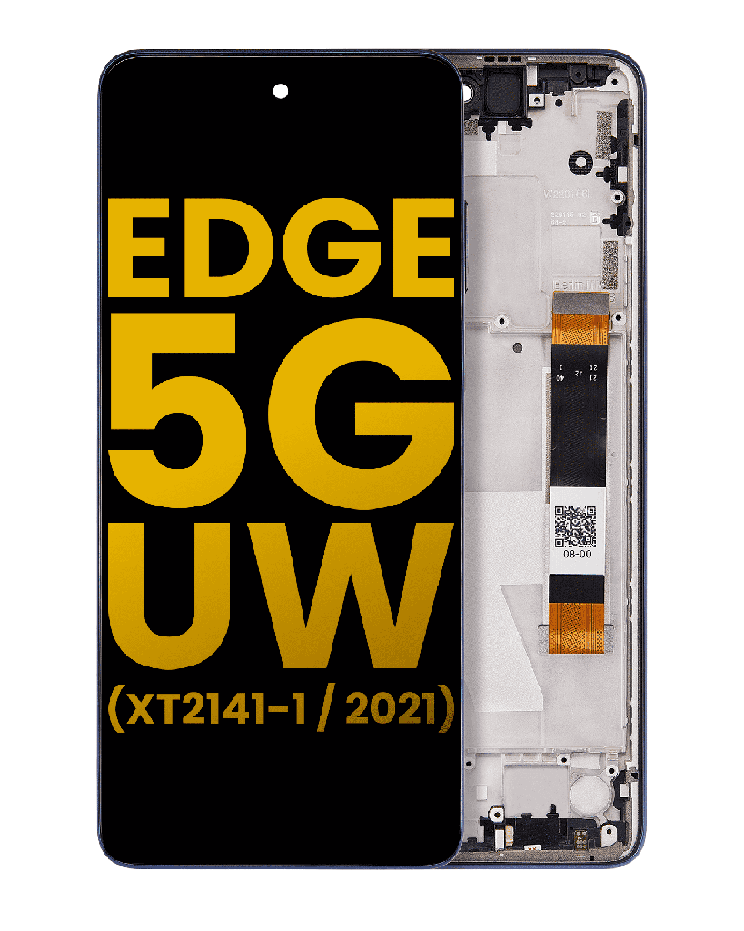 LCD Assembly With Frame Compatible For Motorola Edge 5G UW (XT2141-1/2021) (Refurbished) (Nebula Blue)