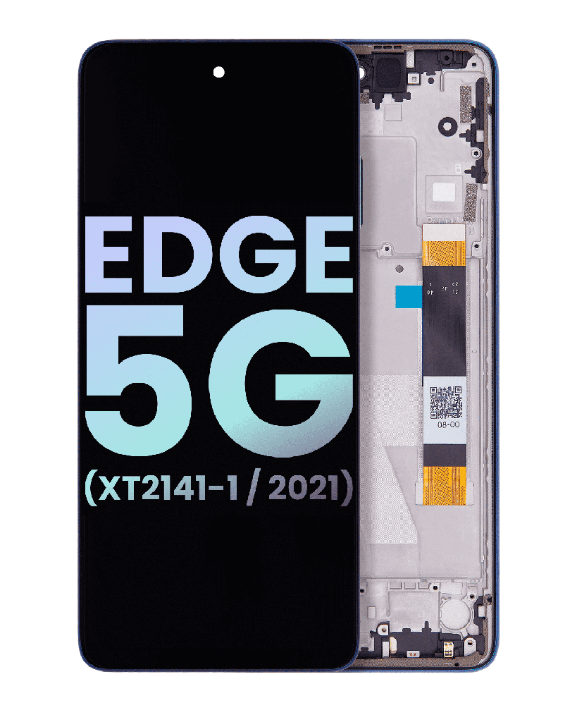 LCD Assembly With Frame Compatible For Motorola Edge 5G (XT2141-1/2021) (Genuine OEM) (Nebula Blue)