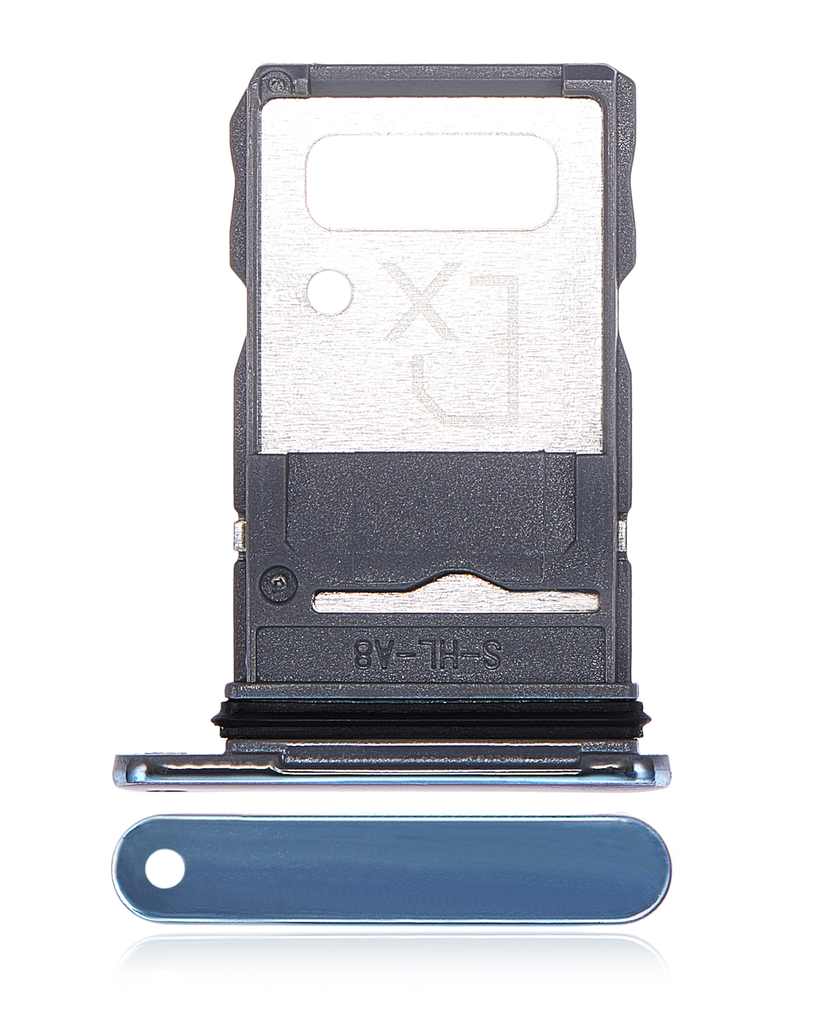 Single Sim Card Tray Compatible For Motorola Edge 20 Pro (XT2153-1/2021) (Blue Vegan Leather)