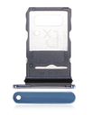 Single Sim Card Tray Compatible For Motorola Edge 20 Pro (XT2153-1/2021) (Blue Vegan Leather)