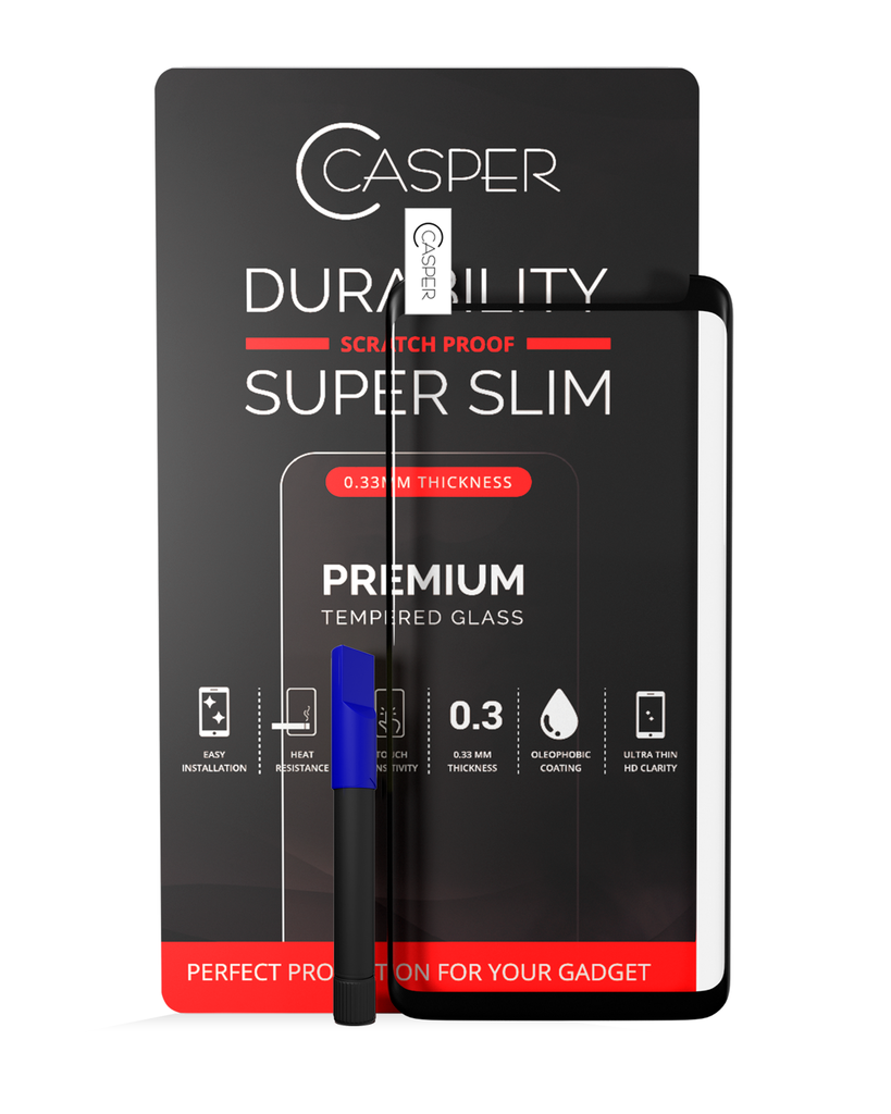 Casper UV Tempered Glass With Glue Compatible For Samsung Galaxy S9 (Case Friendly) (Retail Pack)